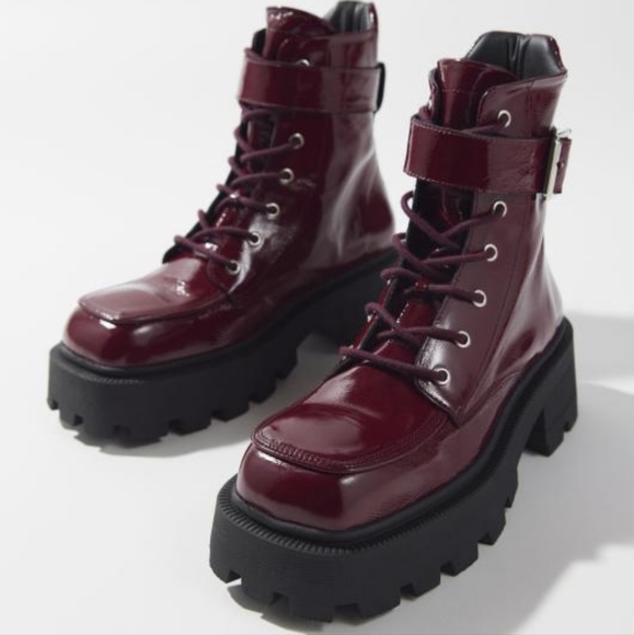 NWT Burgundy genuine patent leather  size 7 - Picture 5 of 5